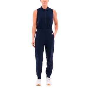 FORAY Women's Jogger Jumpsuit, Navy Blue, Size Large